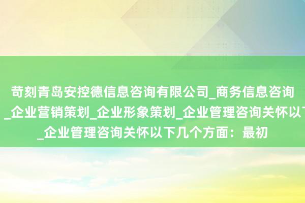 苛刻青岛安控德信息咨询有限公司_商务信息咨询(不含商业秘密)_企业营销策划_企业形象策划_企业管理咨询关怀以下几个方面:最初