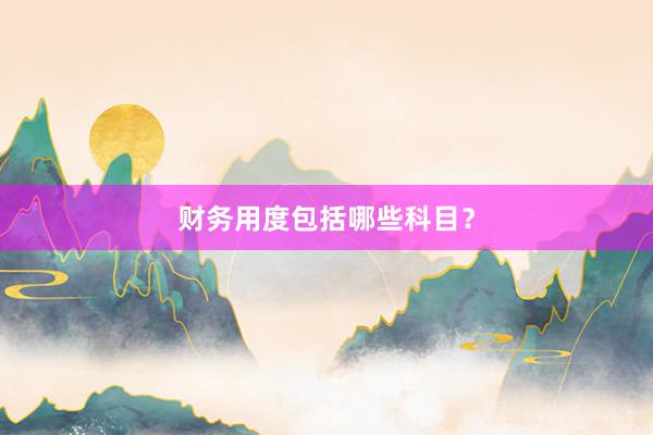 财务用度包括哪些科目？